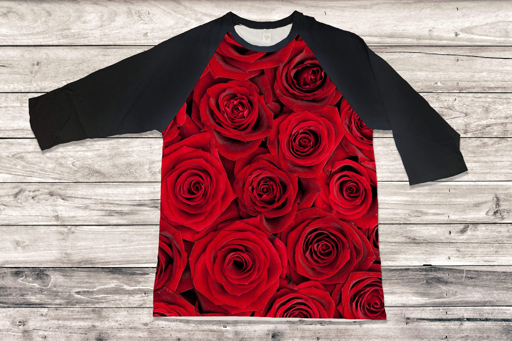 Roses Design Raglan Shirt