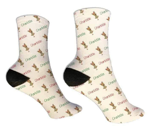 Personalized Reindeer Christmas Design Socks