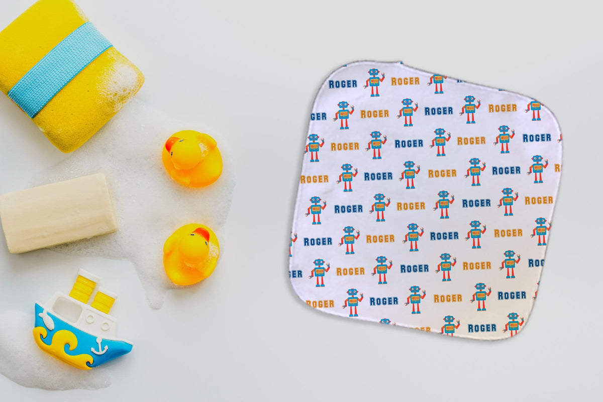 Personalized Robot Wash Cloth — Potter's Printing