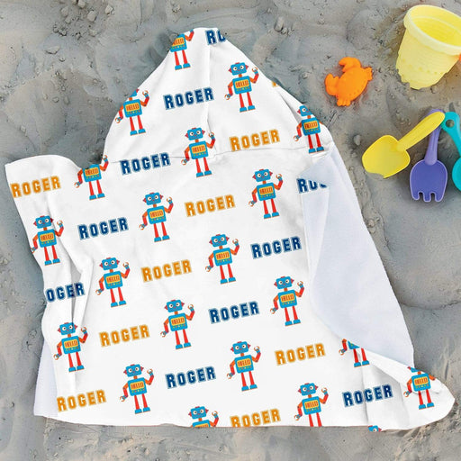 Personalized Robot Design Microfiber Hooded Towel