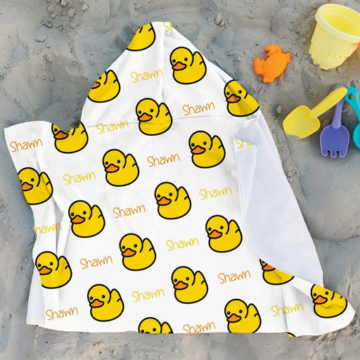 Personalized Rubber Ducky Design Microfiber Hooded Towel
