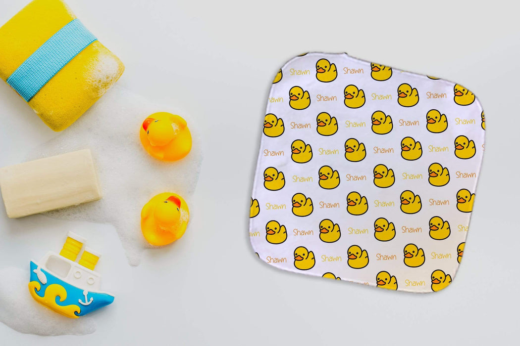 Personalized Rubber Ducky Design Microfiber Wash Cloth
