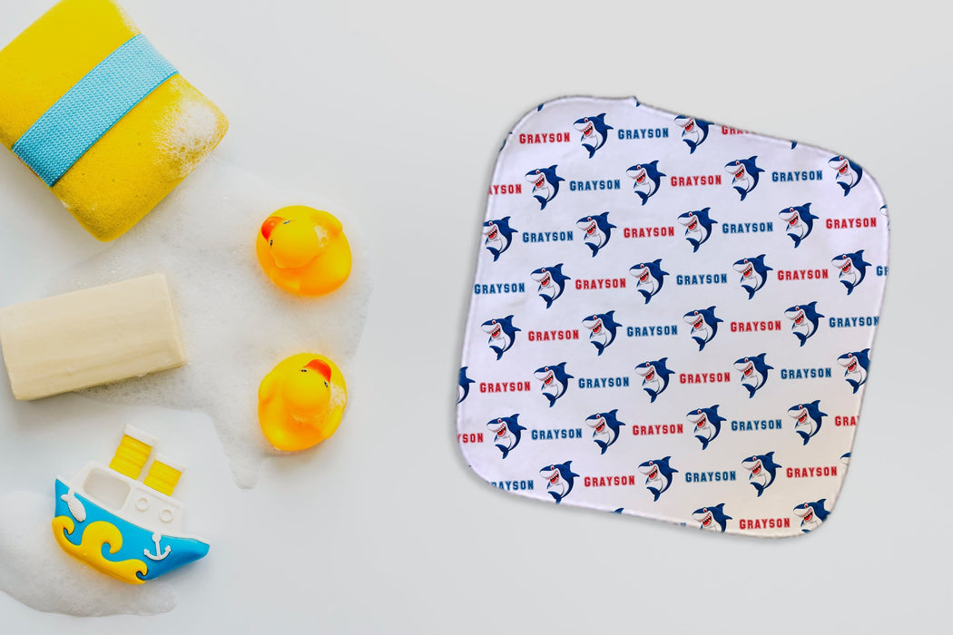 Personalized Sharks Wash Cloth