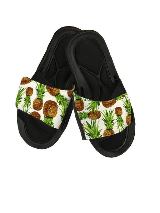 Pineapple Design Slide Sandals