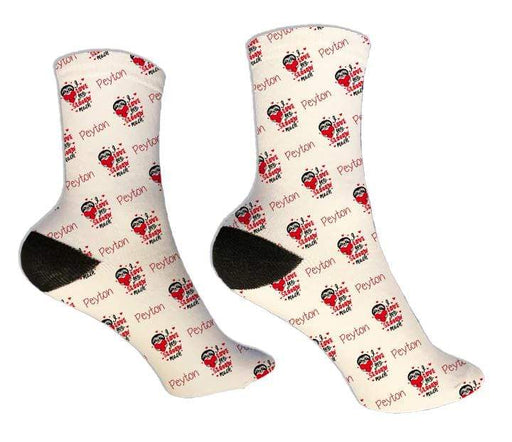 Personalized Sloth Valentine Design Socks