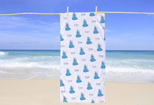 Personalized Snow Princess Design Beach Towel