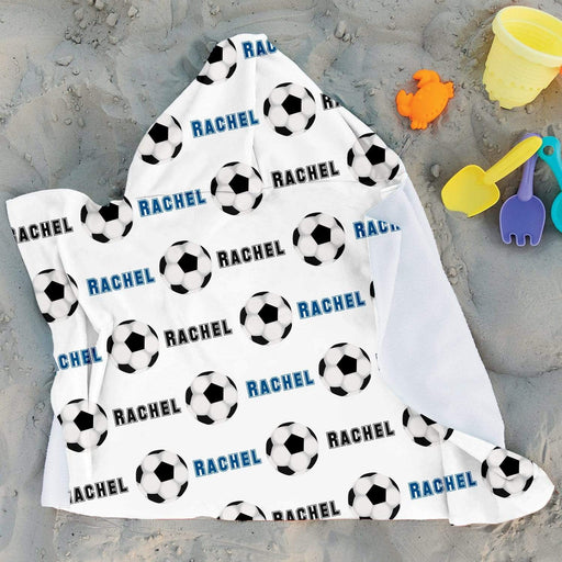 Personalized Soccer Design Microfiber Hooded Towel
