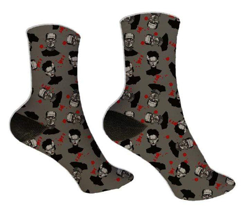 Frankenstein & His Bride Halloween Design Socks