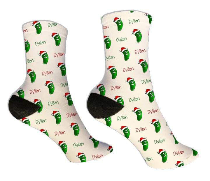 Personalized Christmas Pickle Design Socks