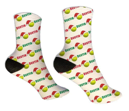 Personalized Softball Christmas Design Socks