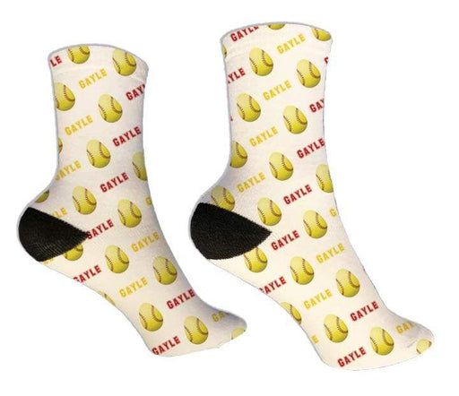 Personalized Softball Easter Design Socks