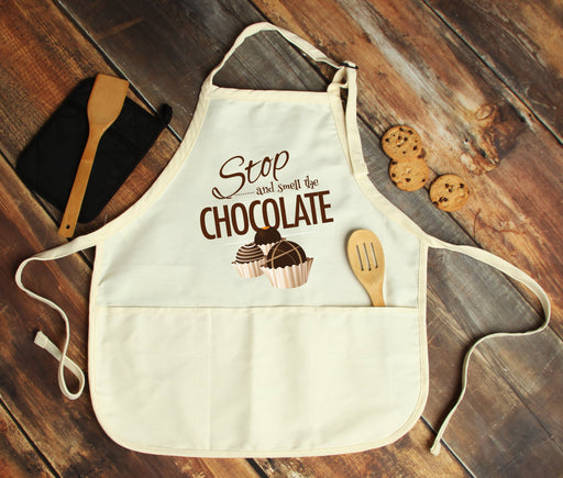 Stop & Smell The Chocolate Personalized Apron - Potter's Printing