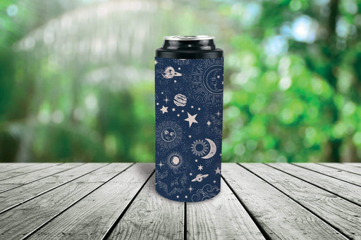 Sun and Moon Design Stainless Steel Slim Can Holder