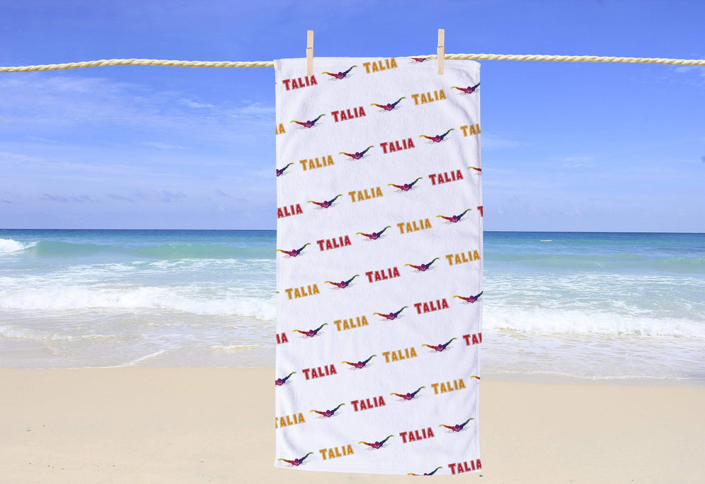 Personalized Swimming Design Beach Towel