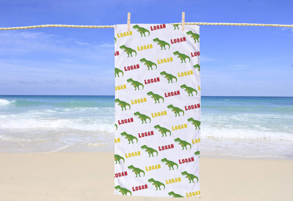 Personalized TRex Design Beach Towel