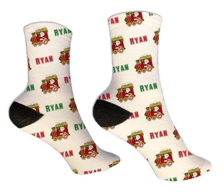 Personalized Christmas Train Design Socks
