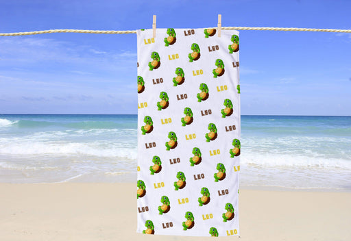 Personalized Turtle Design Beach Towel