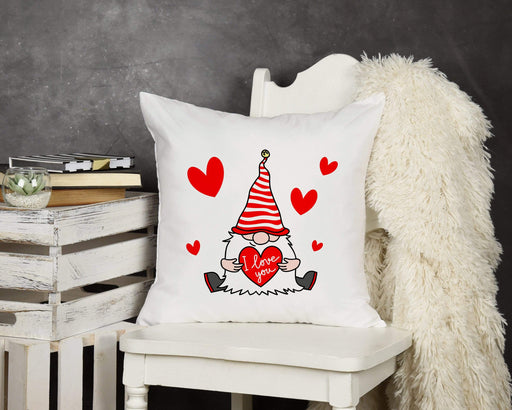 Valentine Gnome Design Throw Pillow