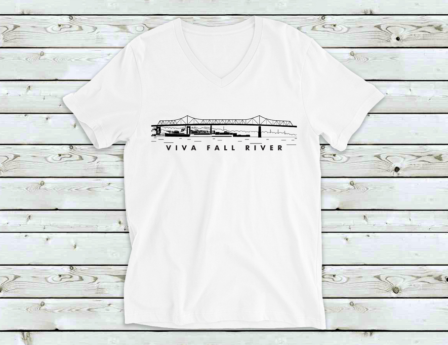 Viva Fall River Bridge Scenery V-Neck Tee