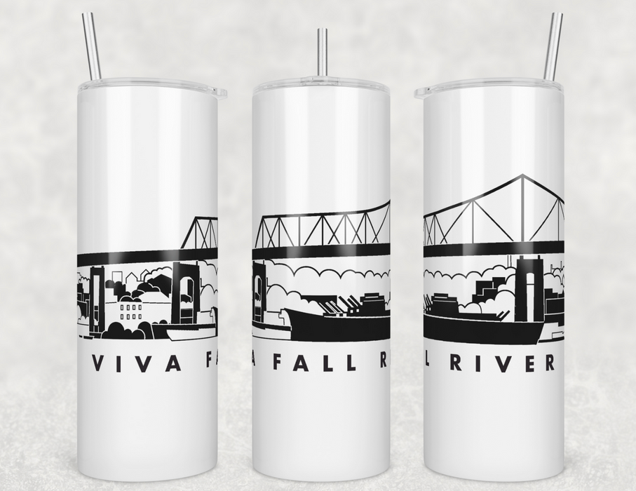 Viva Fall River Bridge and Battleship Stainless Steel Tumbler