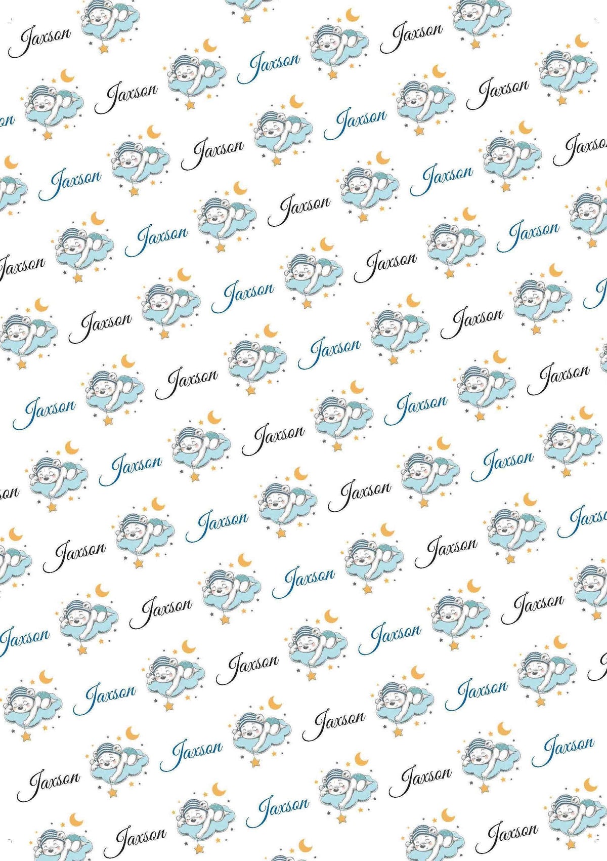 Potter's Printing Personalized Baby Boy Bear Baby Shower Wrapping Paper