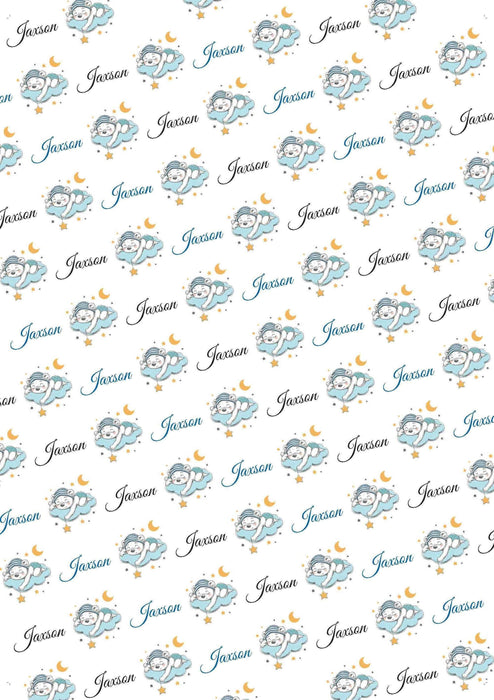 Personalized Baby Boy Bear Baby Shower Wrapping Paper