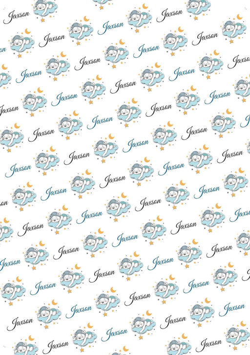 Personalized Baby Bear Boy Design Baby Shower Tissue Paper