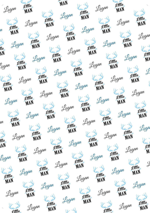 Personalized Littleman Antlers Baby Shower Wrapping Paper
