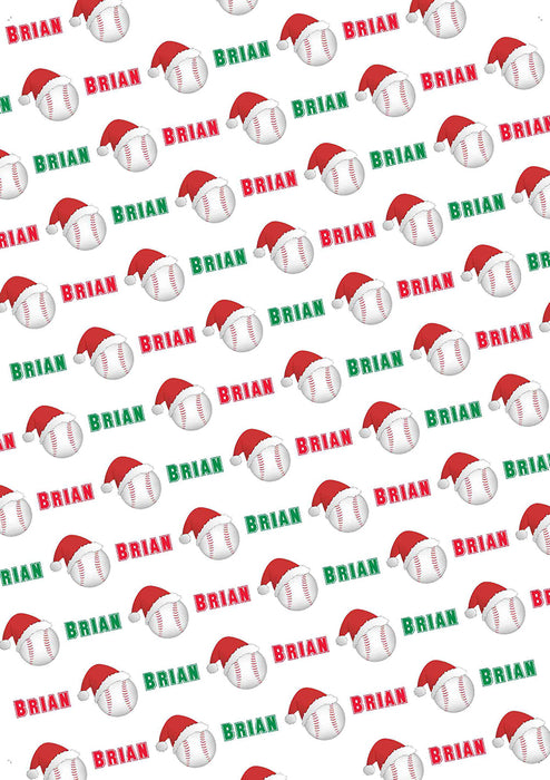 Baseball Personalized Christmas Tissue Paper