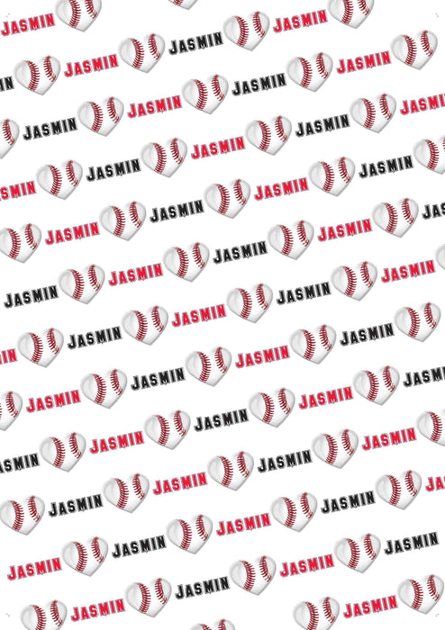 Personalized Baseball Valentines Wrapping Paper