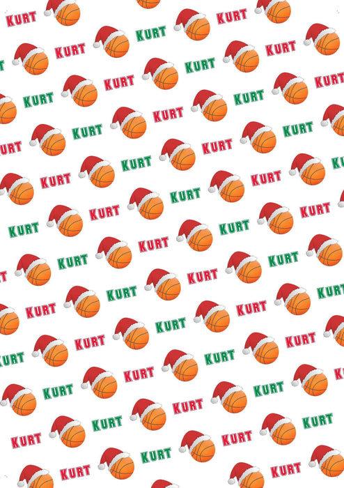 Personalized Basketball Christmas Design Christmas Tissue Paper