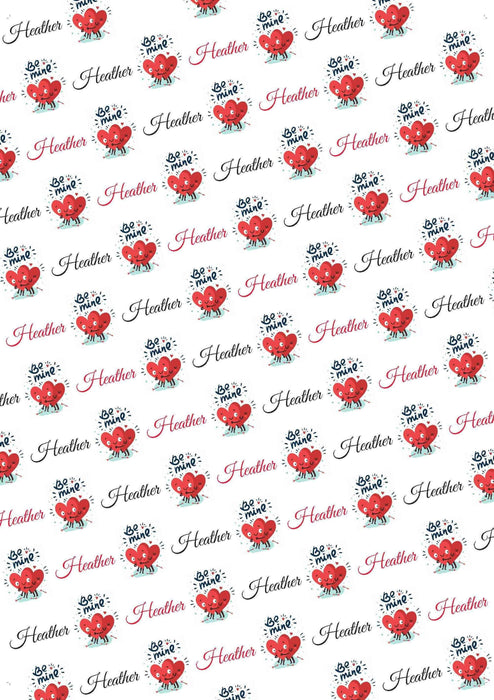 Potter's Printing Personalized Be Mine Valentines Wrapping Paper