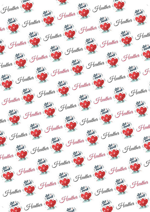 Personalized Be Mine Valentines Wrapping Paper