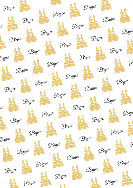 Personalized 21st Birthdays Glitter Birthday Wrapping Paper