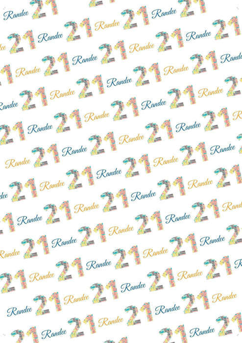 Personalized 21st Birthday Words Design Birthday Tissue Paper
