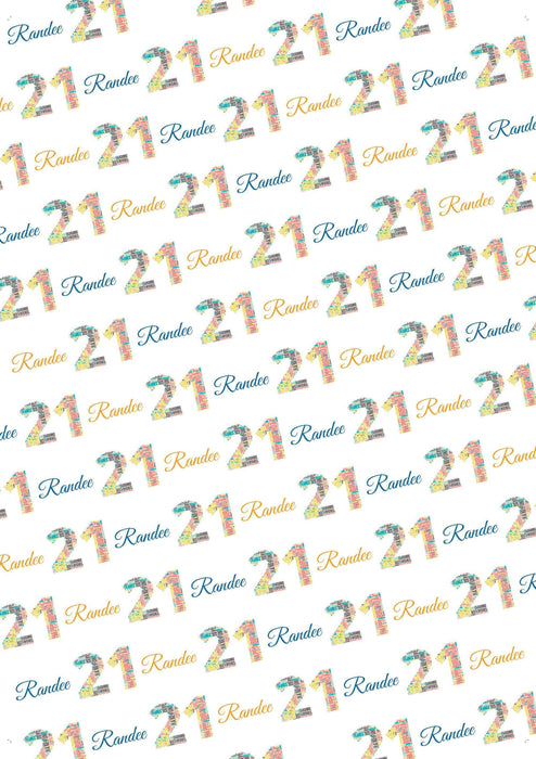 Personalized 21st Birthdays Words Birthday Wrapping Paper