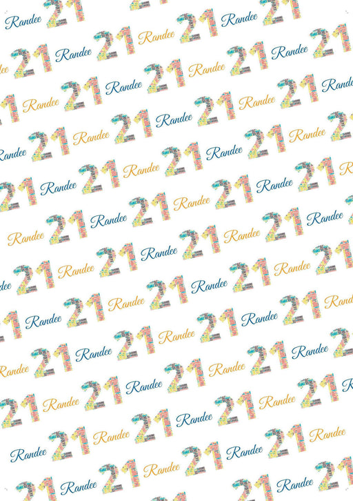 Personalized 21st Birthdays Words Birthday Wrapping Paper