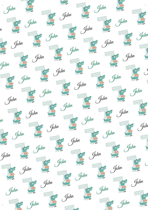 Personalized 7th Birthdays Alligator Birthday Wrapping Paper