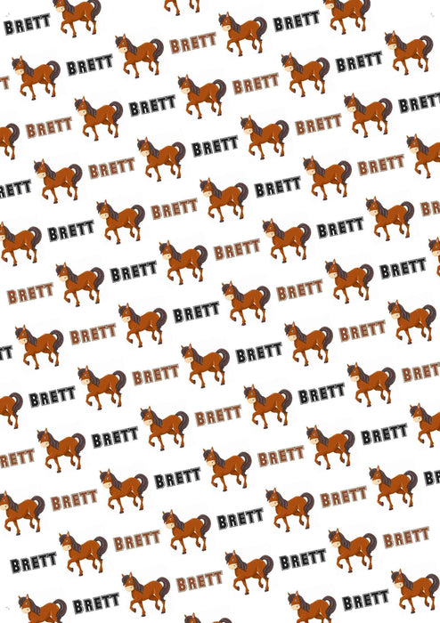 Personalized Horse Birthday Wrapping Paper