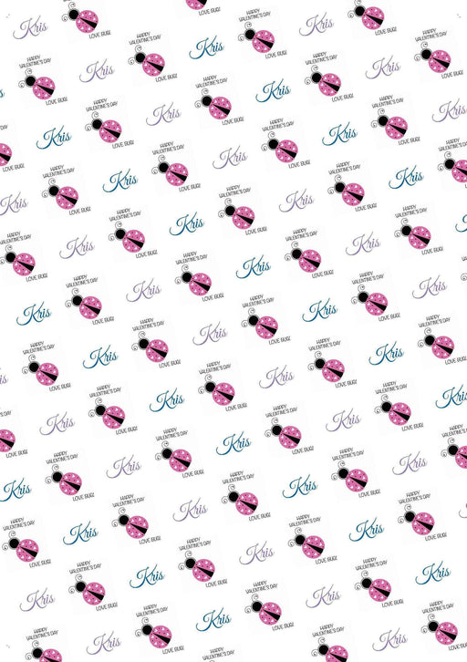 Personalized Love Bug Valentines Wrapping Paper