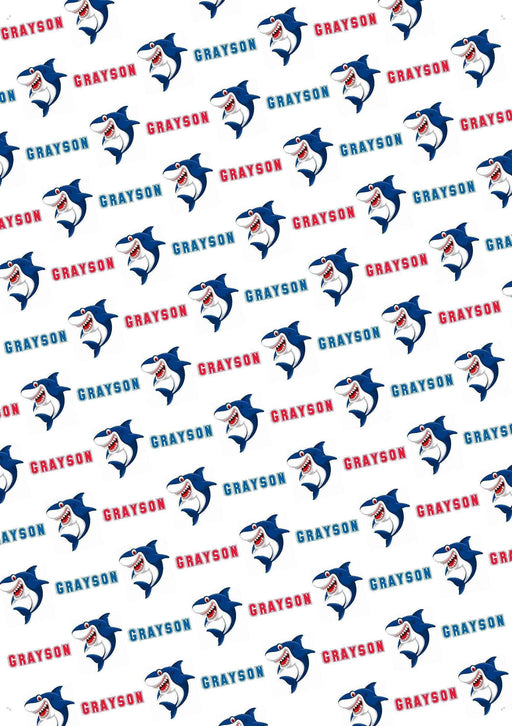 Personalized Shark Birthday Wrapping Paper