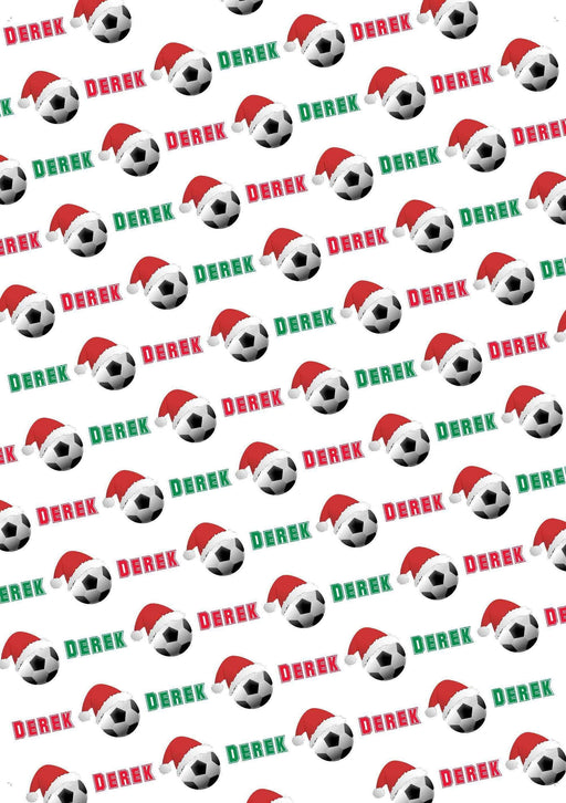 Personalized Soccer Christmas Wrapping Paper