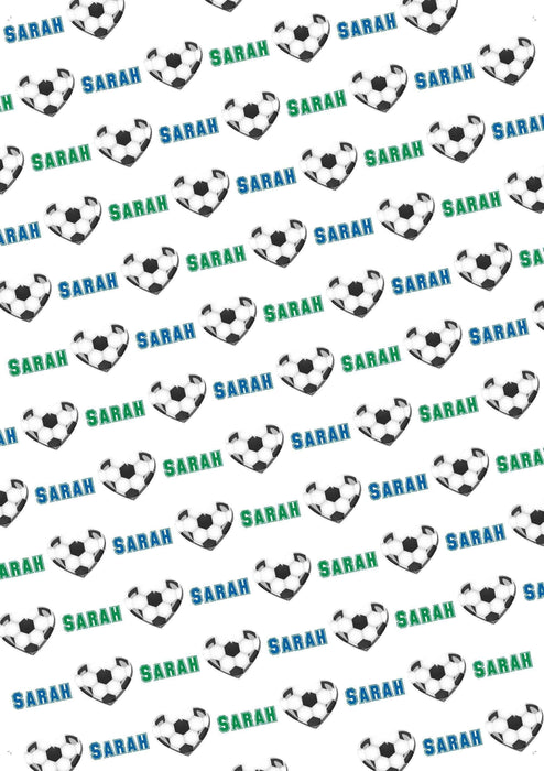 Personalized Soccer Valentines Wrapping Paper
