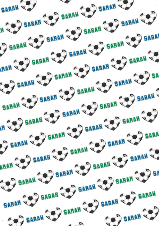 Personalized Soccer Valentines Wrapping Paper