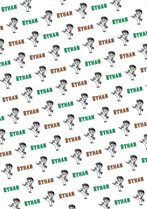 Personalized Martial Arts Boy Design Birthday Tissue Paper