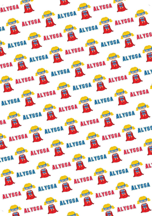 Personalized Superhero Girl Design Birthday Tissue Paper