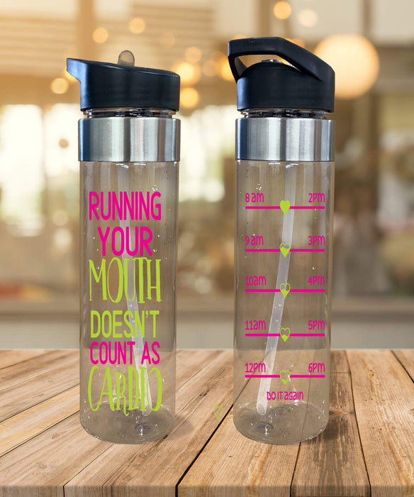 Running Your Mouth Doesn't Count as Cardio Design Plastic Water Bottle