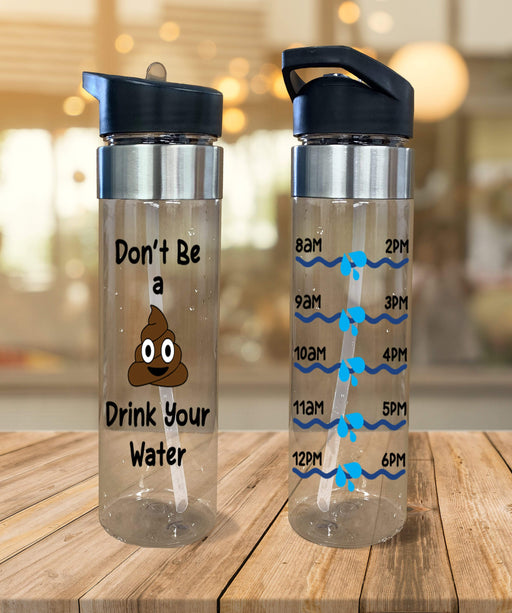 Poop Emoji Design Plastic Water Bottle