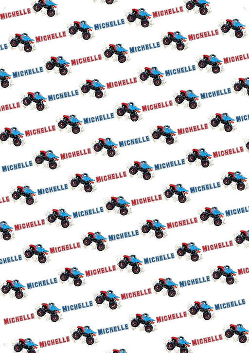 Personalized Monster Truck Birthday Wrapping Paper