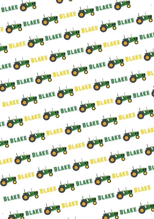 Personalized Tractor Birthday Wrapping Paper